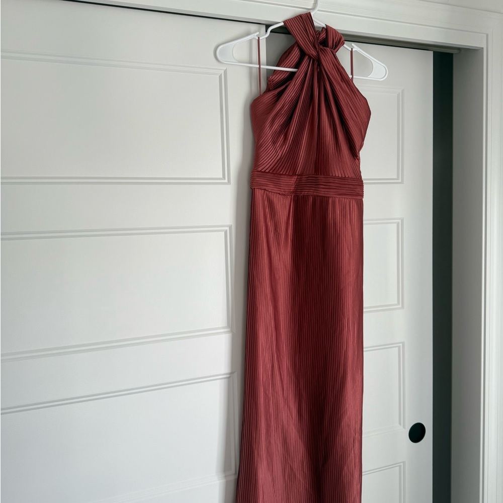 Showpo Burgundy Halter Maxi Dress